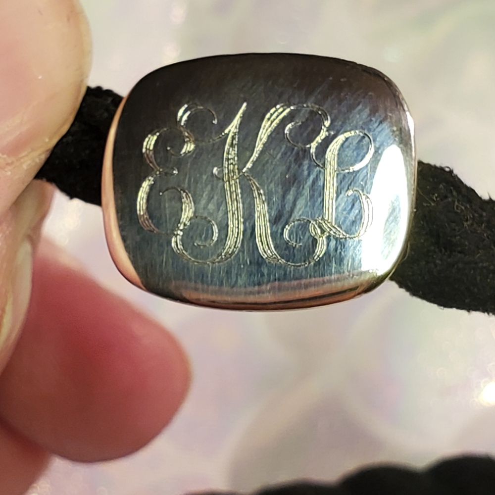 Silver Plated Monogram Initials Wrap Bracelet or Choker Necklace ELK
